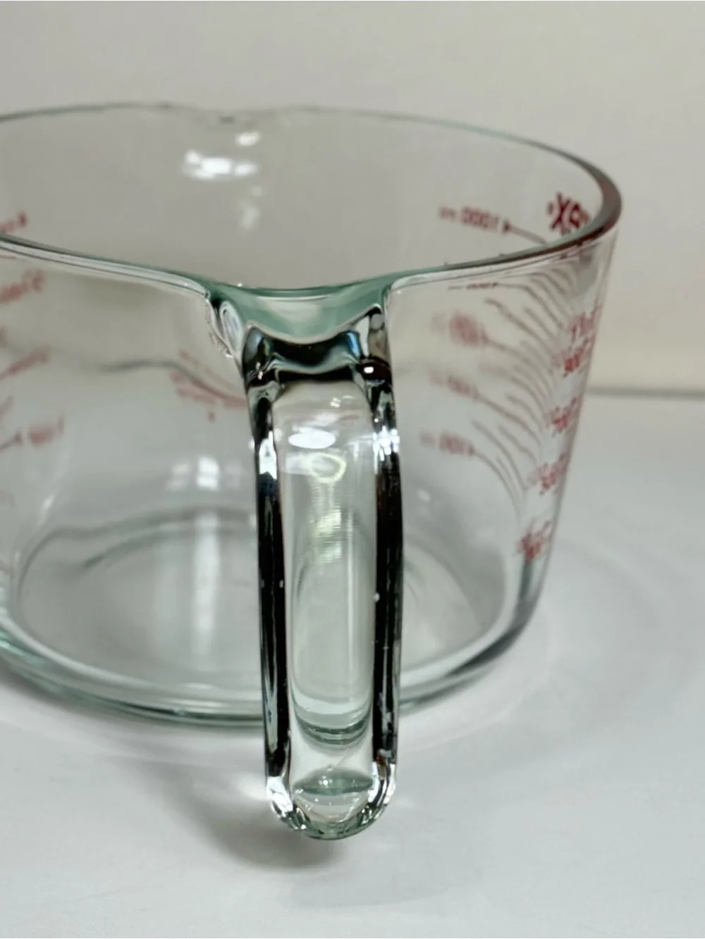 Vintage Glass PYREX Measuring Cup 4 Cup 1 Quart 32oz 1 Liter Red Letters